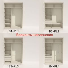 Шкаф-купе 1400 серии SOFT D6+D6+B2+PL3 (2 ящика+2штанги) профиль «Капучино» в Краснокамске - krasnokamsk.mebel24.online | фото 6