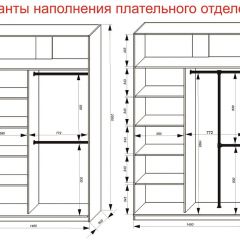 Шкаф-купе 1400 серии SOFT D8+D2+B2+PL4 (2 ящика+F обр.штанга) профиль «Графит» в Краснокамске - krasnokamsk.mebel24.online | фото 7