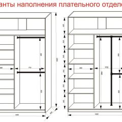 Шкаф-купе 1400 серии SOFT D8+D2+B2+PL4 (2 ящика+F обр.штанга) профиль «Капучино» в Краснокамске - krasnokamsk.mebel24.online | фото 7