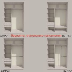 Шкаф-купе 1500 серии SILVER S1+S1+B2+PL2 (2 ящика+1 штанга+1 полка) профиль «Серебро» в Краснокамске - krasnokamsk.mebel24.online | фото 6
