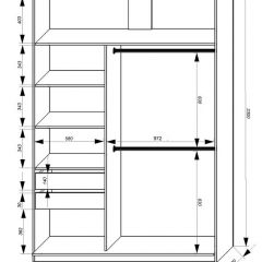 Шкаф-купе 1600 серии SOFT D8+D2+B2+PL4 (2 ящика+F обр.штанга) профиль «Графит» в Краснокамске - krasnokamsk.mebel24.online | фото 2