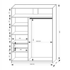 Шкаф-купе 1700 серии NEW CLASSIC K3+K3+B2+PL1 (2 ящика+1 штанга) профиль «Капучино» в Краснокамске - krasnokamsk.mebel24.online | фото 3