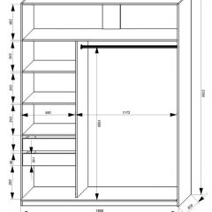 Шкаф-купе 1800 серии SOFT D1+D3+B2+PL1 (2 ящика+1штанга) профиль «Графит» в Краснокамске - krasnokamsk.mebel24.online | фото 3