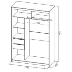 Шкаф-купе №19 Серия 3 Инфинити с зеркалами (1700) Ясень Анкор светлый в Краснокамске - krasnokamsk.mebel24.online | фото 6