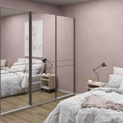 Шкаф-купе 2100 серии SOFT D4+D4+D4+B22+PL1 (по 2 ящика лев/прав+1штанга) профиль «Графит» в Краснокамске - krasnokamsk.mebel24.online | фото