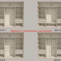 Шкаф-купе 2100 серии SOFT D4+D4+D4+B22+PL1 (по 2 ящика лев/прав+1штанга) профиль «Графит» в Краснокамске - krasnokamsk.mebel24.online | фото 5