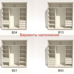 Шкаф-купе 2400 серии SOFT D2+D7+D3+B22+PL2 (по 2 ящика лев/прав+1штанга+1полка) профиль «Графит» в Краснокамске - krasnokamsk.mebel24.online | фото 5