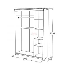 Шкаф-купе 3-х дверный Ольга-13 (1500) в Краснокамске - krasnokamsk.mebel24.online | фото 2