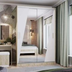 Шкаф-купе ПШ-2.9 1500 Фасад Норд (Дуб сонома/Белый жемчуг) в Краснокамске - krasnokamsk.mebel24.online | фото