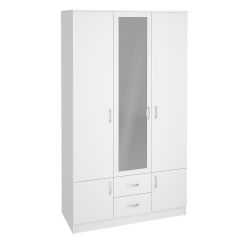 Шкаф Ронда ШК-3 с зеркалом (Белый) в Краснокамске - krasnokamsk.mebel24.online | фото
