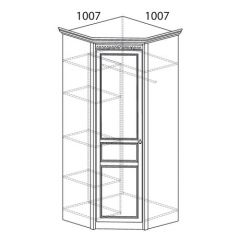 Шкаф угловой №183 "Лючия" Фасад зеркало (Угол 1007*1007) Дуб оксфорд серый в Краснокамске - krasnokamsk.mebel24.online | фото 2