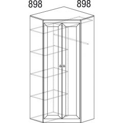 Шкаф угловой №606 Инна (угол 898*898) Денвер темный в Краснокамске - krasnokamsk.mebel24.online | фото 3