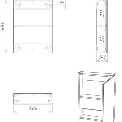 Шкаф-зеркало Мечта 50 Дуб сонома АЙСБЕРГ (DM2318HZ) в Краснокамске - krasnokamsk.mebel24.online | фото 7