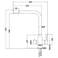 Смеситель д/кухни MELANA-F610304 Stello нерж.сталь, с переключателем на фильтр, однорычажный, сатин в Краснокамске - krasnokamsk.mebel24.online | фото 4