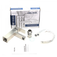 Смеситель д/ум MELANA-F610201 Cubo нерж.сталь, однорычажный, сатин, литой излив в Краснокамске - krasnokamsk.mebel24.online | фото 3