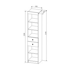 СКАНДИ СД450.1 Стеллаж 450 с ящ в Краснокамске - krasnokamsk.mebel24.online | фото 2