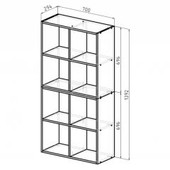 Стеллаж 8 секций (белый) в Краснокамске - krasnokamsk.mebel24.online | фото 2
