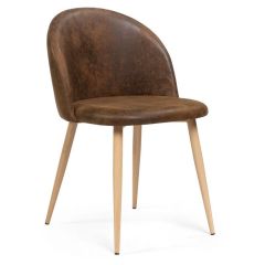 Стул на металлокаркасе Aldo dark brown / wood в Краснокамске - krasnokamsk.mebel24.online | фото 1