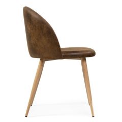 Стул на металлокаркасе Aldo dark brown / wood в Краснокамске - krasnokamsk.mebel24.online | фото 3