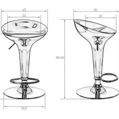Стул барный DOBRIN BOMBA LM-1004 (серебряный металлик) в Краснокамске - krasnokamsk.mebel24.online | фото