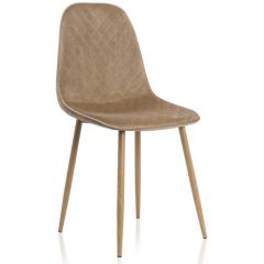 Стул на металлокаркасе Capri dark beige / wood в Краснокамске - krasnokamsk.mebel24.online | фото 1