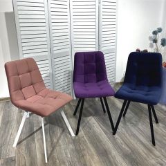 Стул CHILLI-Q SQUARE розовый #15, велюр / белый каркас, 4 шт./1 к, М-City в Краснокамске - krasnokamsk.mebel24.online | фото 5