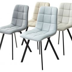 Стул CHILLI SQUARE HK017-02 серо-бежевый, PU/ черный каркас М-City в Краснокамске - krasnokamsk.mebel24.online | фото 3