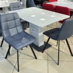 Стул CHILLI SQUARE HK017-09 серо-черничный, PU/ черный каркас М-City в Краснокамске - krasnokamsk.mebel24.online | фото 6