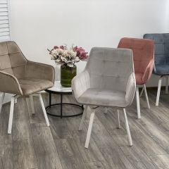 Стул MAVERICK 360 град. поворот. BLUVEL-40 BEIGE/ белый каркас, М-City в Краснокамске - krasnokamsk.mebel24.online | фото 3