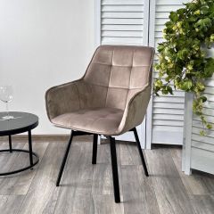 Стул MAVERICK 360 град. поворот. BLUVEL-40 BEIGE/ черный каркас, М-City в Краснокамске - krasnokamsk.mebel24.online | фото 5