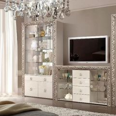 Витрина 2-ств. для посуды  Тиффани Premium слоновая кость/серебро (ТФВ3-2С(П) в Краснокамске - krasnokamsk.mebel24.online | фото 2