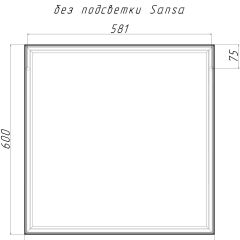 Зеркало Corsica 600х600 black без подсветки Sansa (SB1064Z) в Краснокамске - krasnokamsk.mebel24.online | фото 4