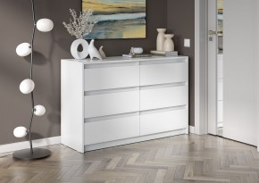 АЙДЕН КМ06-1200 Комод 6 ящиков (белый) в Краснокамске - krasnokamsk.mebel24.online | фото