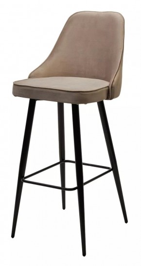 Барный стул NEPAL-BAR БЕЖЕВЫЙ #5, велюр/ черный каркас (H=78cm) М-City в Краснокамске - krasnokamsk.mebel24.online | фото 1