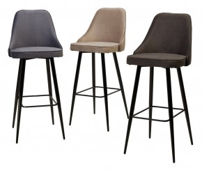 Барный стул NEPAL-BAR ГРАФИТ #14, велюр/ черный каркас (H=78cm) М-City в Краснокамске - krasnokamsk.mebel24.online | фото 3