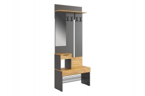 БАСКО Прихожая К9 (графит) в Краснокамске - krasnokamsk.mebel24.online | фото 3