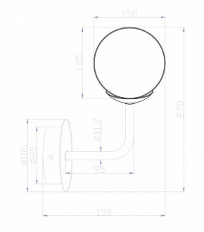 Бра Maytoni Erich MOD221-WL-01-G в Краснокамске - krasnokamsk.mebel24.online | фото 2