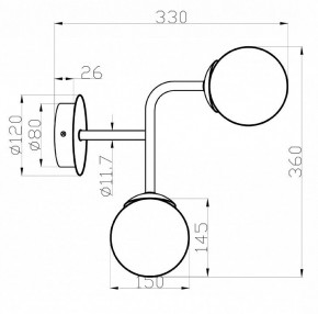 Бра Maytoni Erich MOD221-WL-02-G в Краснокамске - krasnokamsk.mebel24.online | фото 3