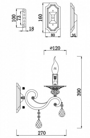 Бра Maytoni Grace RC247-WL-01-R в Краснокамске - krasnokamsk.mebel24.online | фото 2
