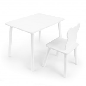 Детский комплект стол и стул «Мишка» Rolti Baby (белый/белый, массив березы/мдф) в Краснокамске - krasnokamsk.mebel24.online | фото