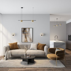 DK5060-BK+SG Бра ORBIT, IP20, 3000К, LED, 10 Вт, черный + сатинированное золото, алюминий в Краснокамске - krasnokamsk.mebel24.online | фото 5
