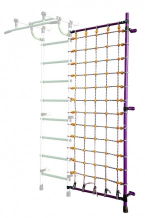Дополнительная стойка к пристенному ДСК с сеткой для лазания, цв. фиолетовый в Краснокамске - krasnokamsk.mebel24.online | фото