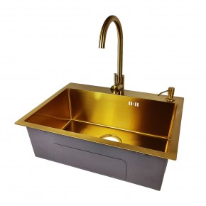 EMB-119 PVD GOLDEN (Мойка, Смеситель, Дозатор) в Краснокамске - krasnokamsk.mebel24.online | фото