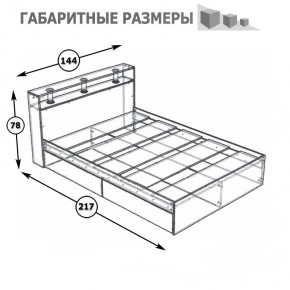 Камелия Кровать 1400, цвет белый, ШхГхВ 143,5х217х78,2 см., сп.м. 1400х2000 мм., без матраса, основание есть в Краснокамске - krasnokamsk.mebel24.online | фото 4