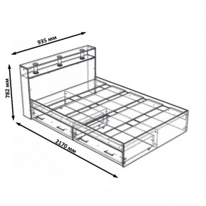 Камелия Кровать с ящиками 0900, цвет дуб сонома, ШхГхВ 93,5х217х78,2 см., сп.м. 900х2000 мм., без матраса, основание есть в Краснокамске - krasnokamsk.mebel24.online | фото 6