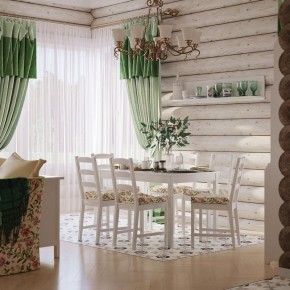 Комлект Вествик обеденный стол и четыре стула, массив сосны, цвет белый в Краснокамске - krasnokamsk.mebel24.online | фото