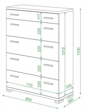 Комод Домино Лайт КМ-2 в Краснокамске - krasnokamsk.mebel24.online | фото 2