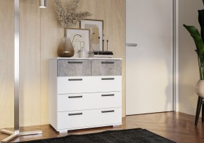 Комод Стандарт-5 NEW (белый/цемент светлый) в Краснокамске - krasnokamsk.mebel24.online | фото 3