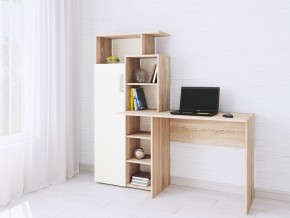 Компьютерный Стол Квартет-7 Дуб сонома/Белый в Краснокамске - krasnokamsk.mebel24.online | фото