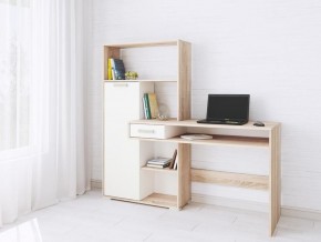 Компьютерный стол Квартет-8 дуб сонома/белый в Краснокамске - krasnokamsk.mebel24.online | фото